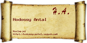 Hodossy Antal névjegykártya